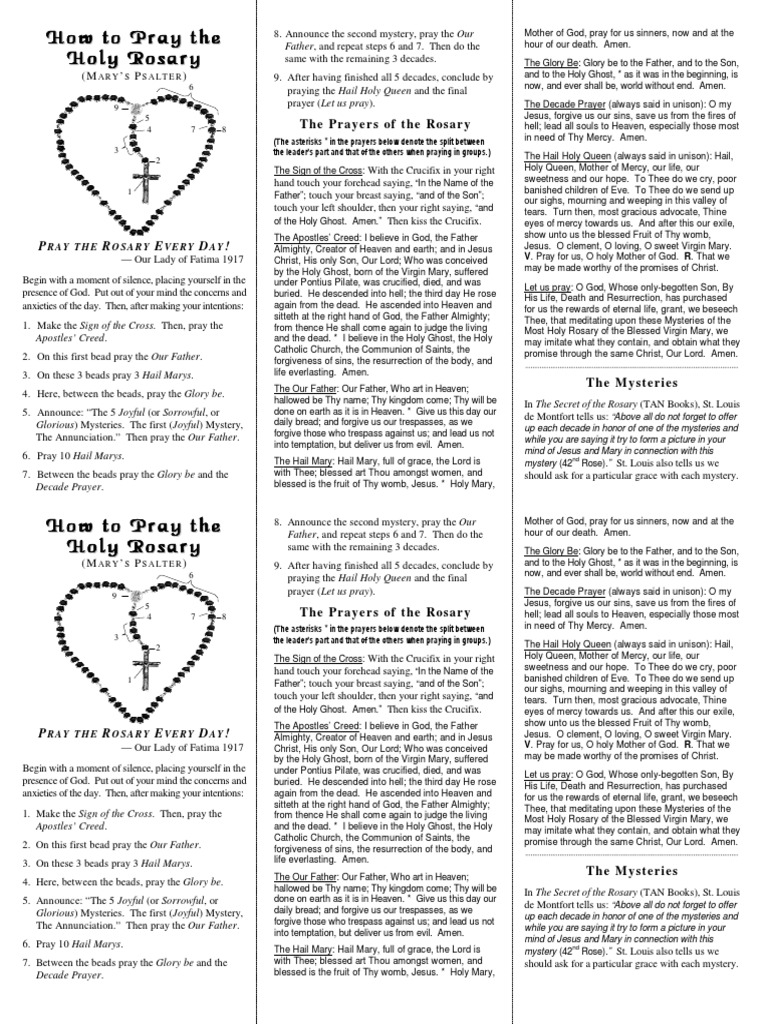 Rosary Pocket Instructions | PDF | Rosary | Mary, Mother Of Jesus