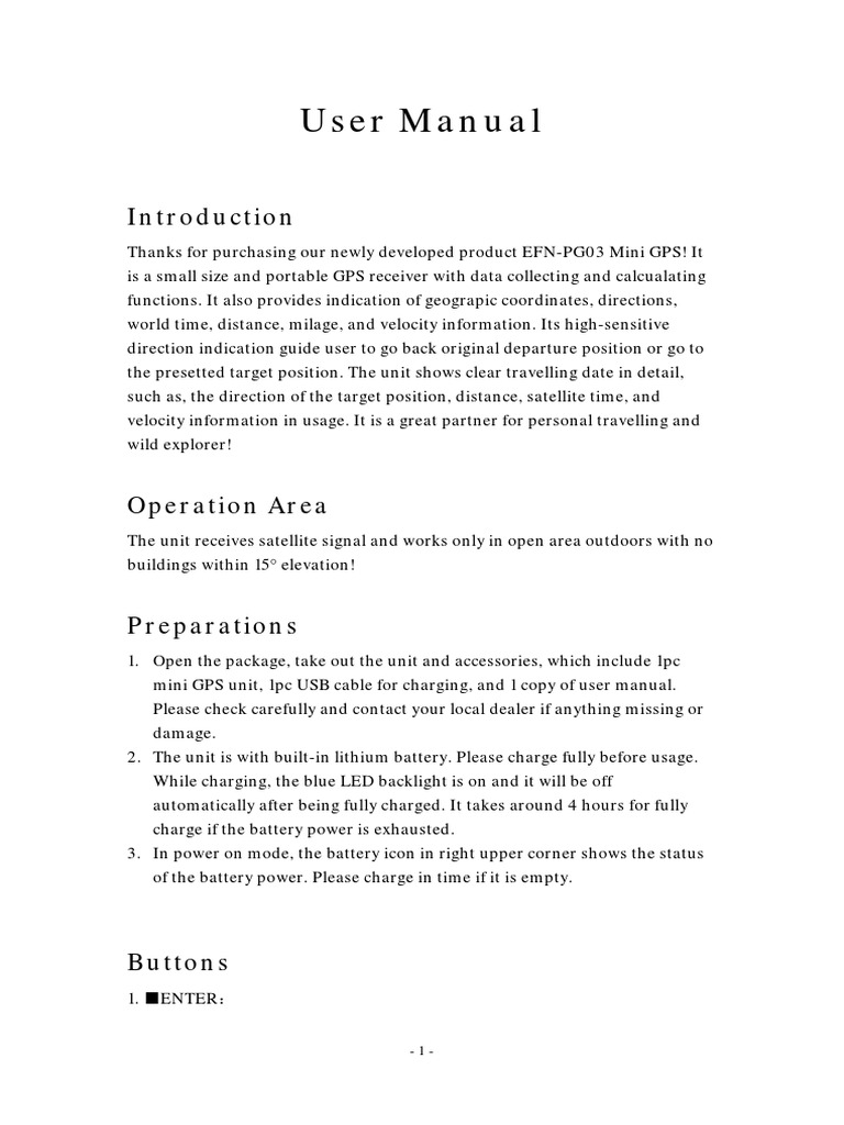 Mini GPS PG03 User Manual | PDF | Map | Global Positioning System