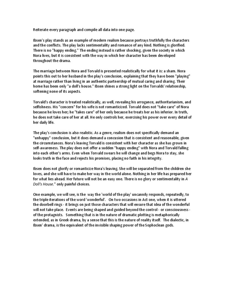 A Doll's House PDF A Doll's House Science