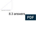 8.3 Answers: Thursday, October 11, 2007 8:34:12 PM