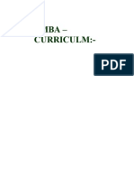 Mba Curriculm