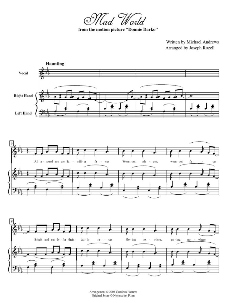 Mad World | PDF | Song Recordings Produced | Songs Written