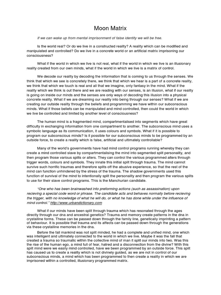 Moon Matrix | PDF