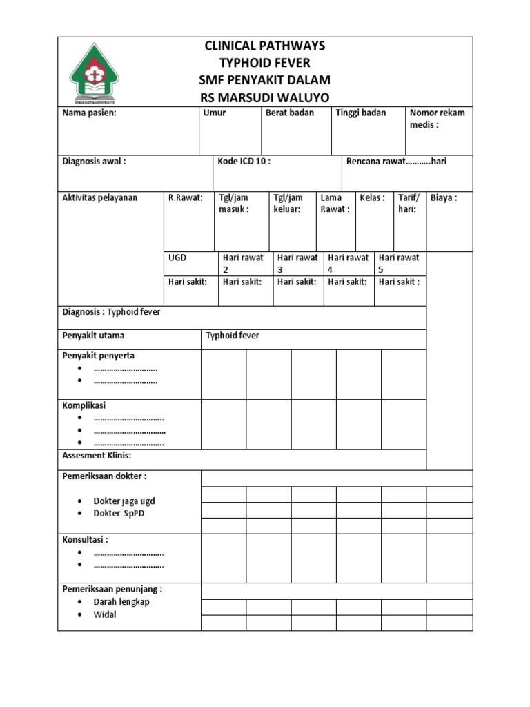 Pathway Klinis Demam Tifoid | PDF