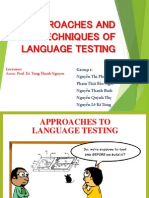 Approaches & Techniques of Language Testing