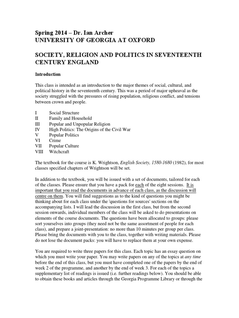 Navigating Social, Religious, and Political Upheaval: A Syllabus for ...