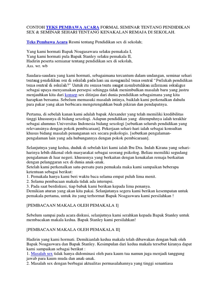 Contoh Teks Pembawa Acara Tidak Resmi Singkat Berbagai Teks Penting