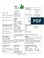 Formula Sheet Geometry