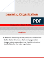 Learning Organization: Facilitating Knowledge Sharing