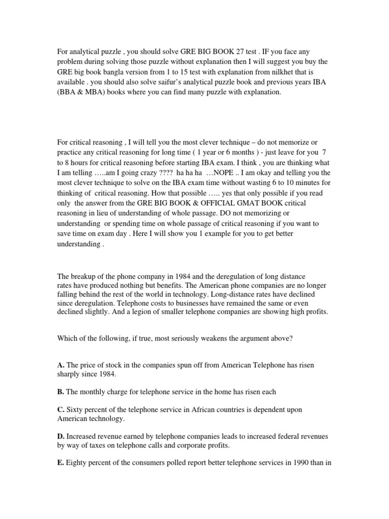 Efficient Critical Reasoning Strategies | PDF | Graduate Record ...