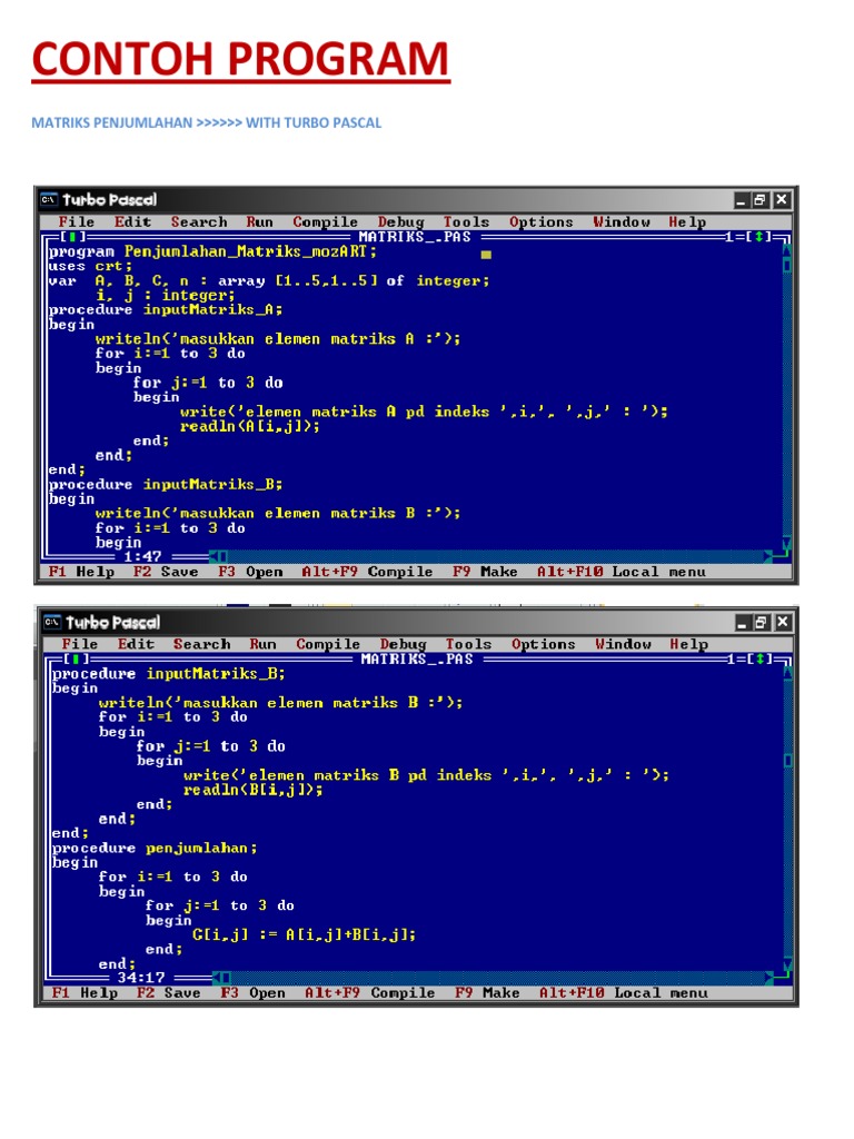 Contoh Program Penjumlahan | PDF