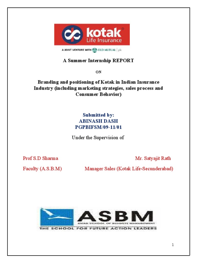 Project Report of Abinahs Dash1 | PDF | Life Insurance | Insurance
