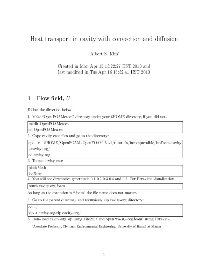 Openfoam Cavity Heat | PDF | Heat Transfer | Temperature