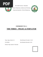 Experiment 1 (The Three Phase Alternator)