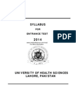 UHS MCAT Entry Test Syllabus 2014