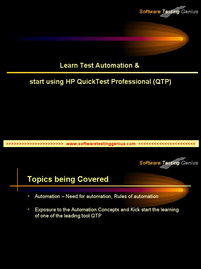 Learn Test Automation & Start Using HP Quicktest Professional (QTP