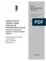 Series de Notas Técnicas Sobre Procesos de Priorización de Salud