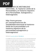 Trastornos de Inestabilidad Emocional