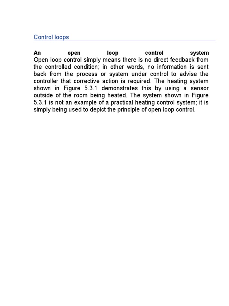 Control Loops: An Open Loop Control System | PDF | Control System ...