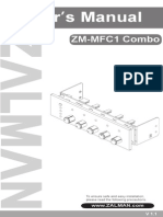 ZM-MFC1 Combo: To Ensure Safe and Easy Installation, Please Read The Following Precautions