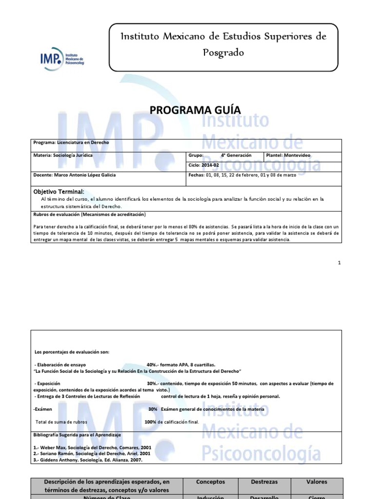 Programa Sociología Jurídica Sociología Ensayos