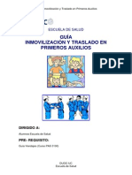 Guía Inmovilización Y Traslado en Primeros Auxilios: Escuela de Salud