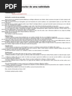 Analisando o Caracter de Uma Natividade