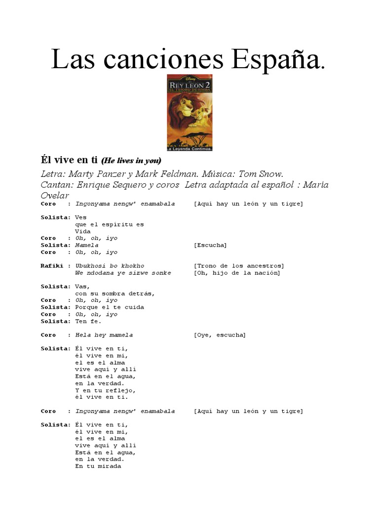 Letra España TLK | PDF
