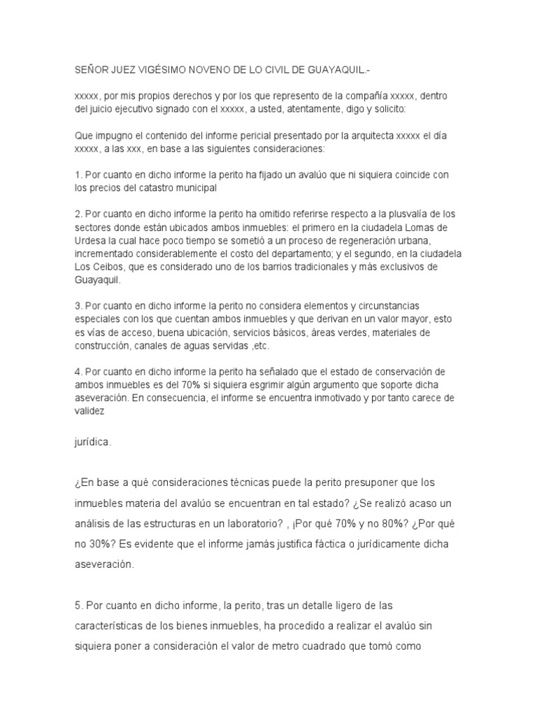Modelo de Impugnación PDF Testigo experto Gobierno