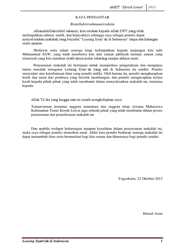 Perusahaan Pembiayaan Leasing Syariah