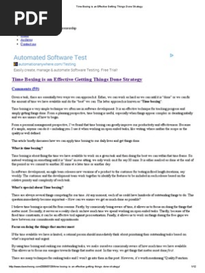 Time Boxing is an Effective Getting Things Done Strategy