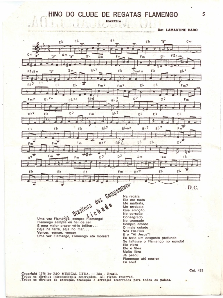 Hino Do Clube de Regatas Flamengo | PDF
