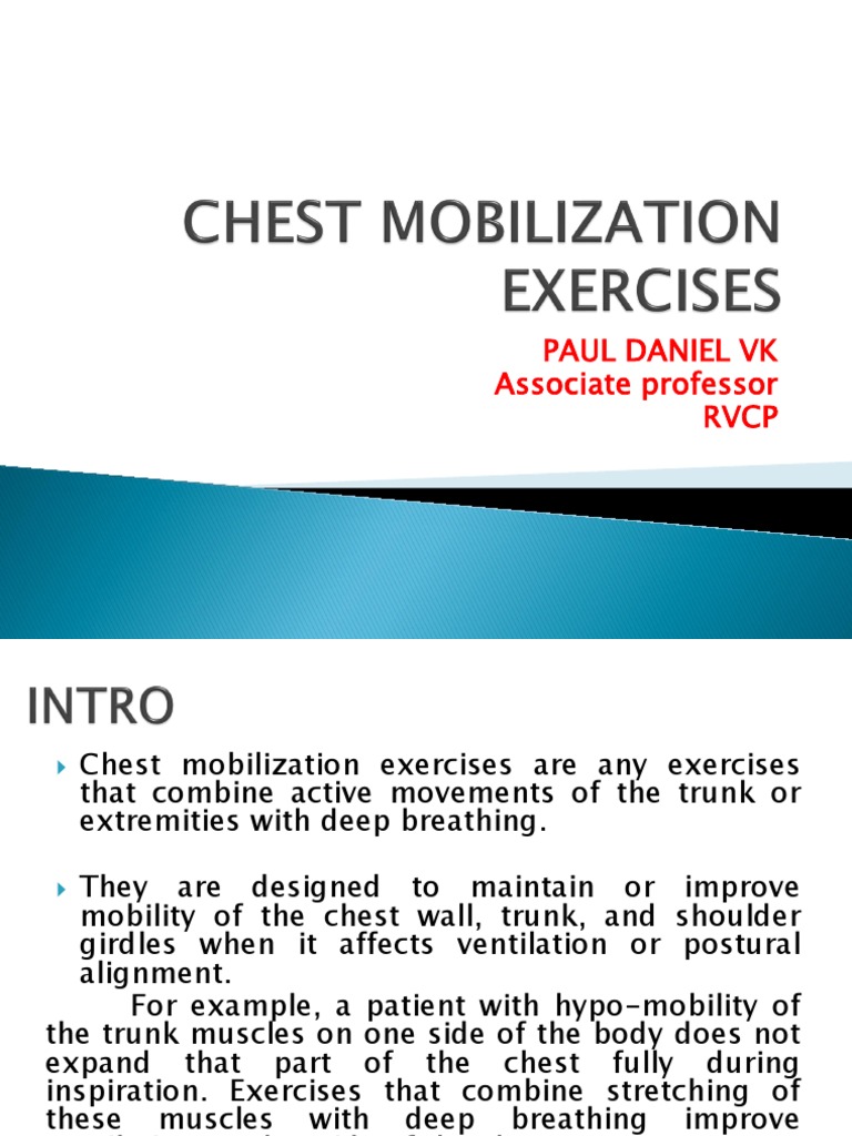 Chest Mobilization Exercises for Ventilation | PDF | Anatomical Terms ...