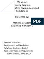 Food Safety Training Program on Requirements Regulations