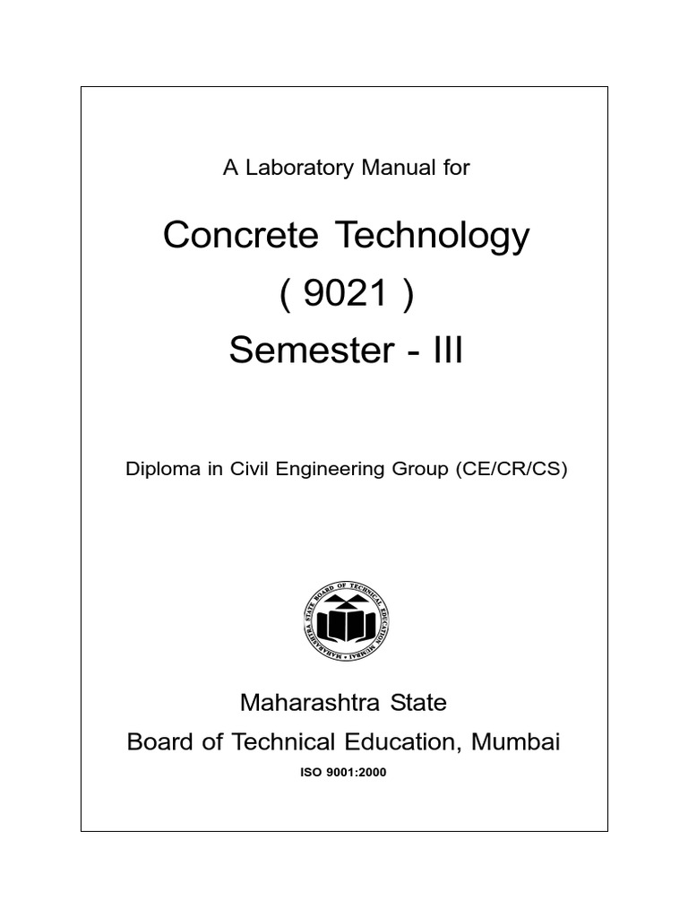 Msbte Concrete Lab Manual9021 PDF Experiment Concrete