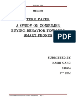 Term Paper A Syudy On Consumer Buying Behavior Towards Smart Phones