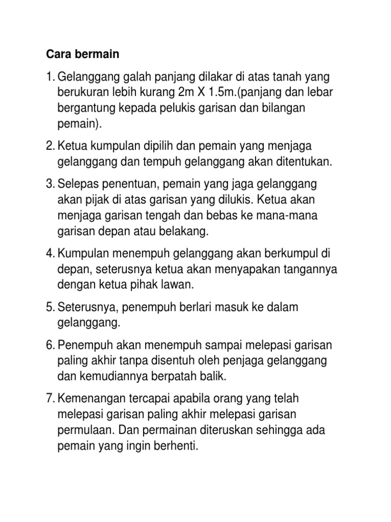 Surat Kirima Rasmi Kepada Kawan Tentang Cara Bermain Galah Panjang