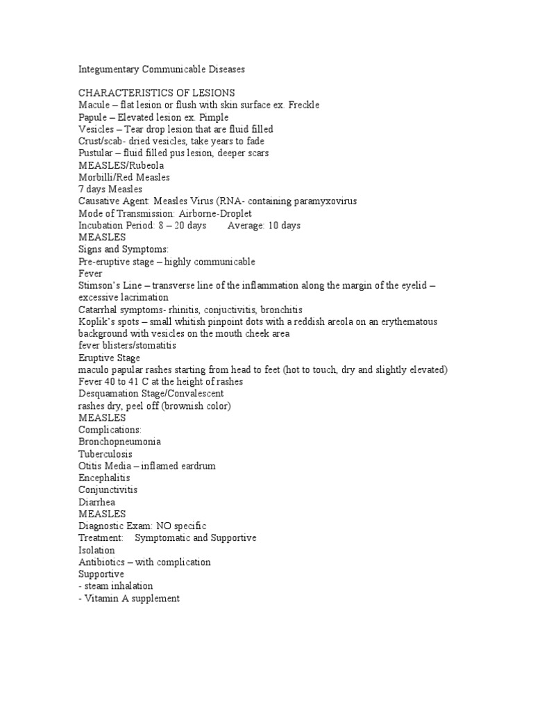Stimson's Line in Measles Overview | PDF | Measles | Immunology