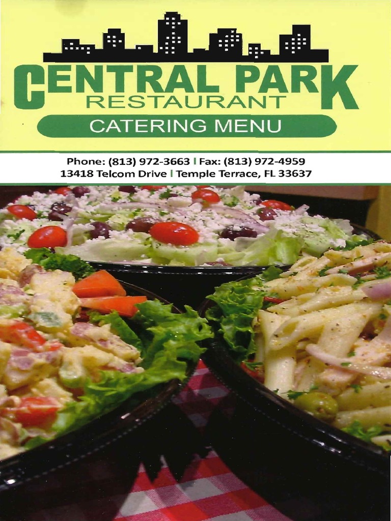 Central Park 2 Catering Menu | PDF | Salad | Sandwich