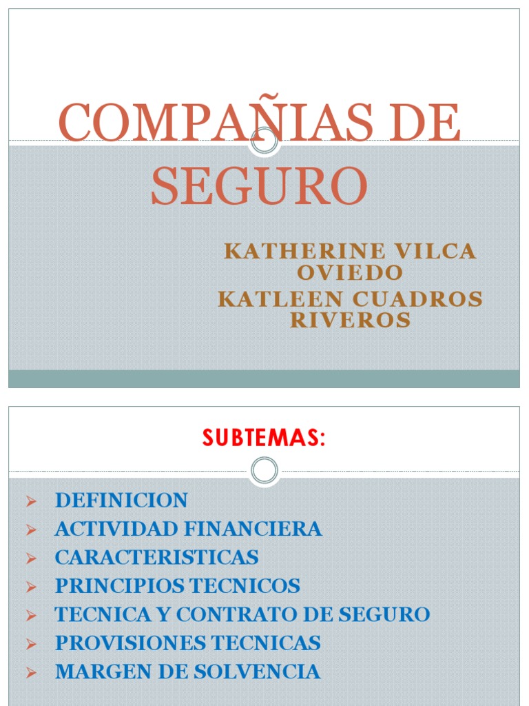 Características y Tipos de Seguros | PDF | Póliza de seguros | Seguro ...