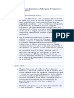 Ejercicios Miofuncionales Recomendados para El Tratamiento de La Deglución Atípica