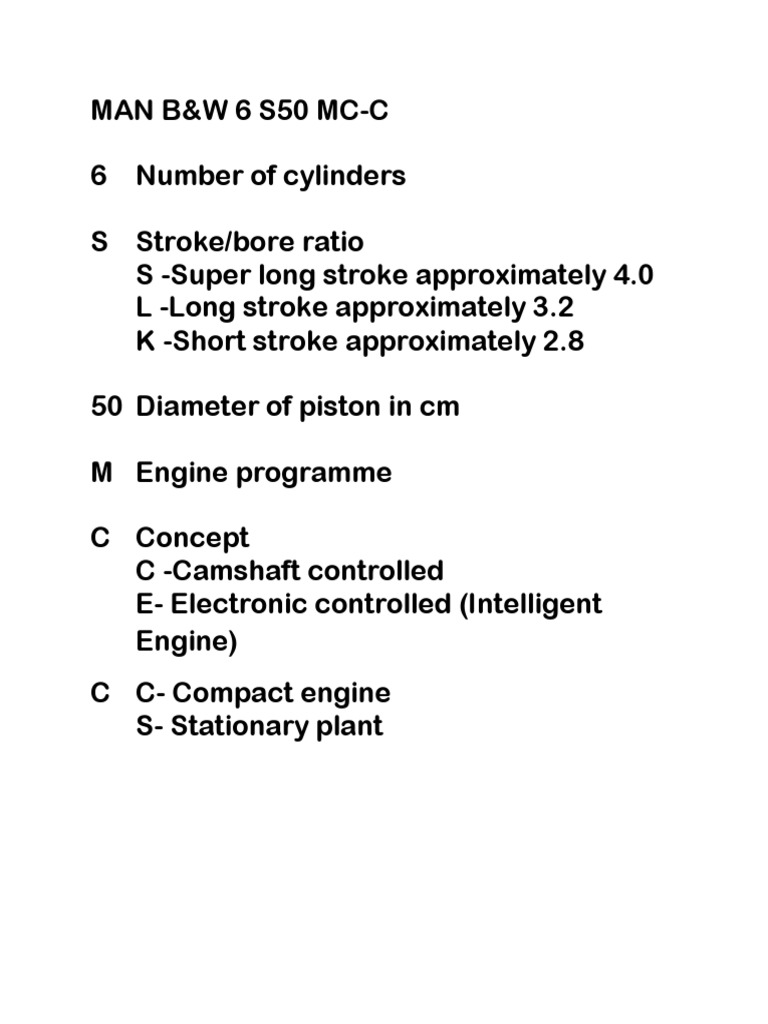 MAN B&W 6 S50 MC-C Expanded | PDF | Cylinder (Engine) | Engine Technology