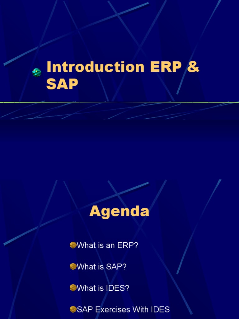 Introduction To Erp & Sap | PDF | Sap Se | Enterprise Resource Planning