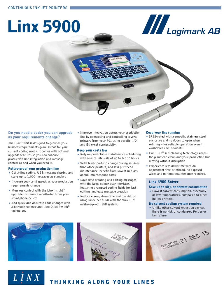Linx 5900 | PDF | Printer (Computing) | Usb