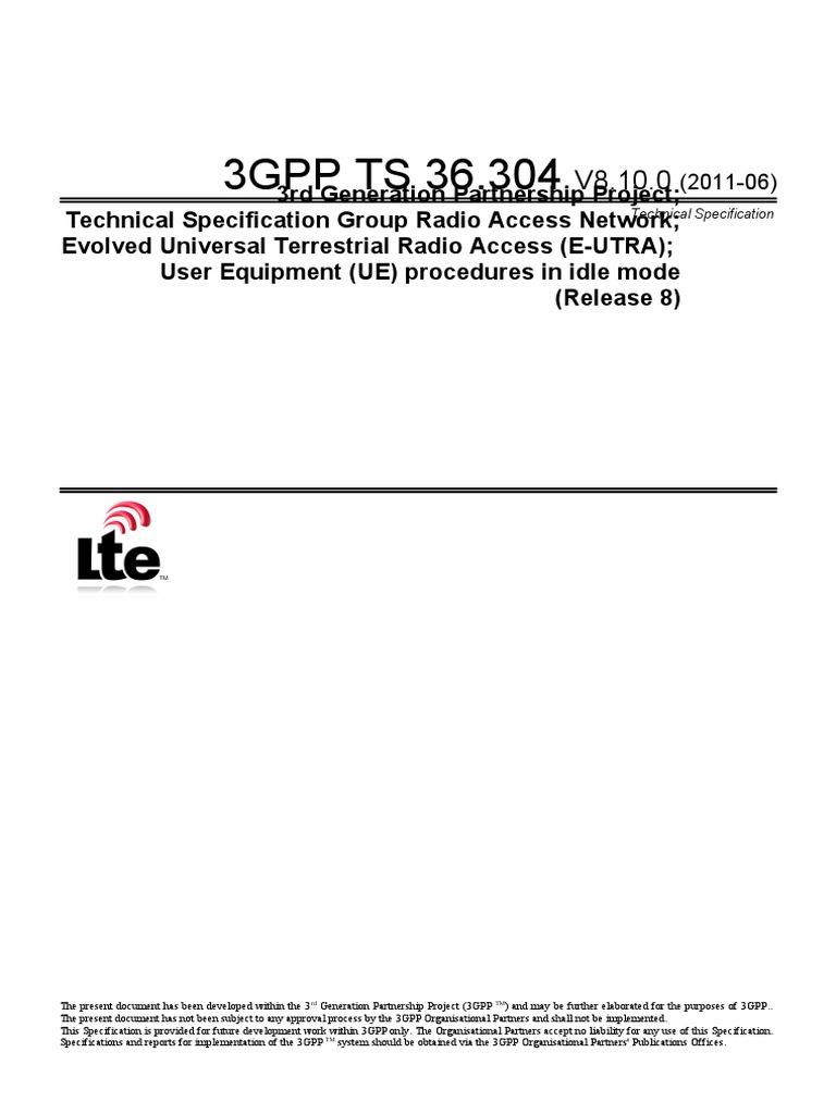 3GPP TS 36.304 PDF 3 Gpp Standards