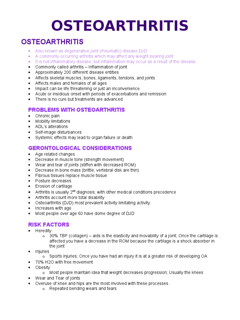 Osteoarthritis: Causes and Management | PDF | Osteoarthritis | Arthritis