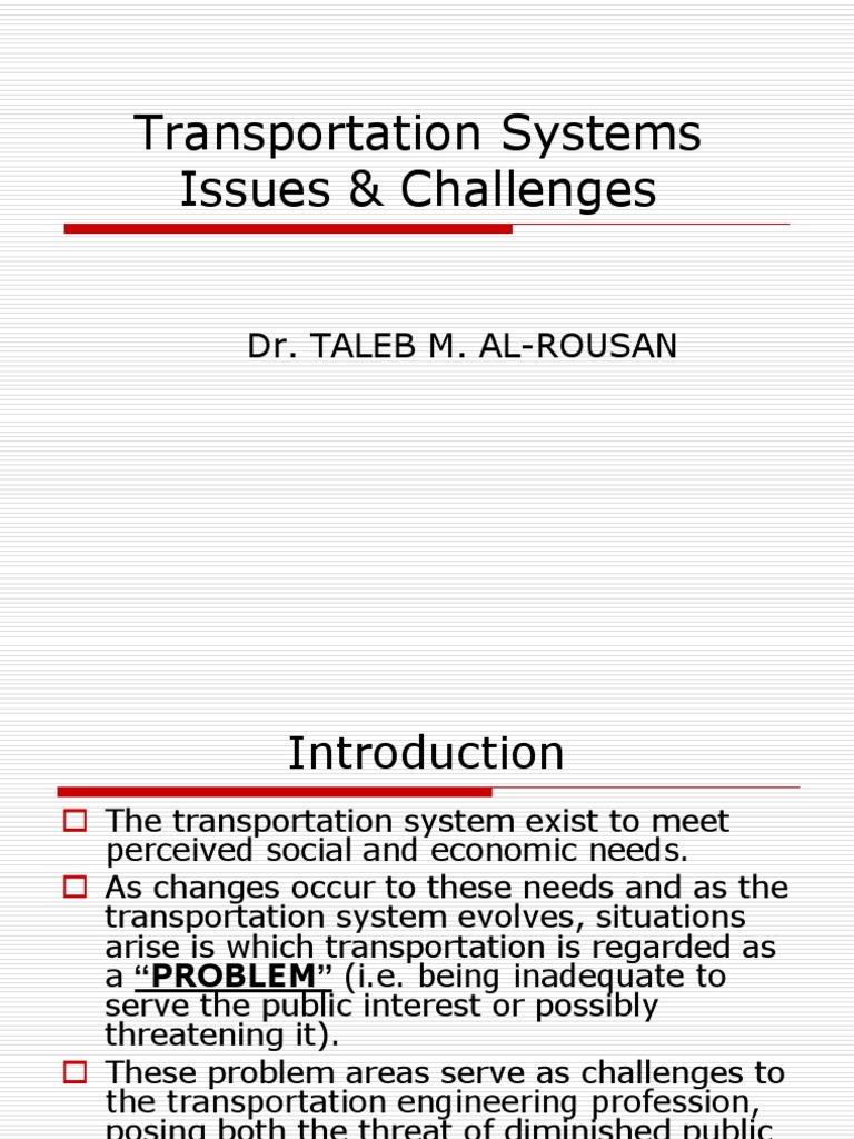 Transportation Challenges and Solutions | PDF | Traffic Congestion ...