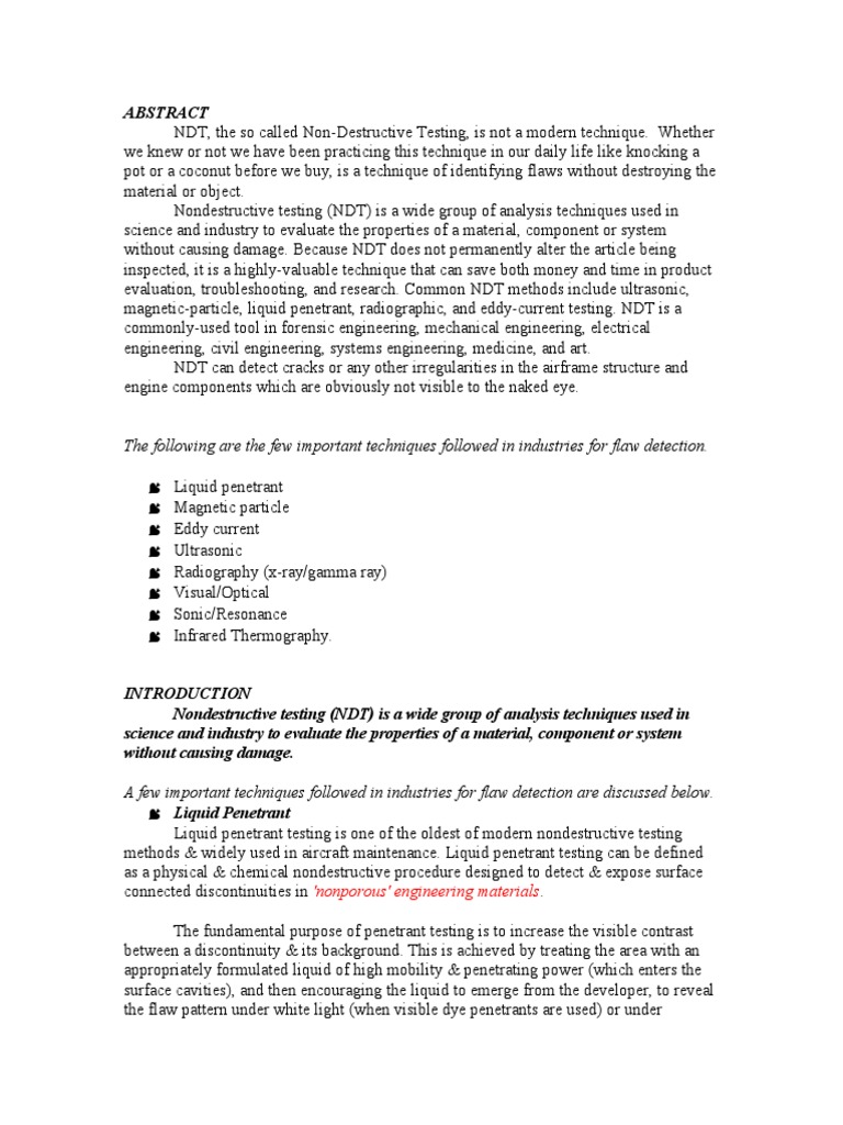Paper NDT | PDF | Nondestructive Testing | Ultrasound