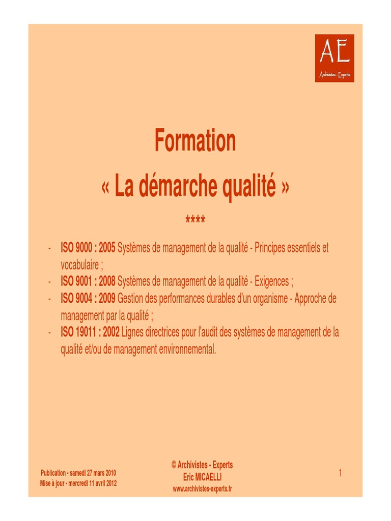 Cours Démarche Qualité Pdf _ Fondamentaux De La Qualité Pdf – FFVSFX