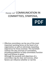 Role of Communication in Committees, Symposia